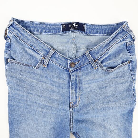 Hollister Womens 13R 31x31 Highest-Rise V-Front Soft Stretch Jeans Wide Flare - Picture 6 of 8